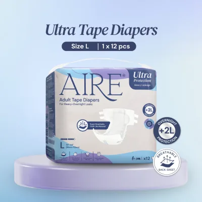 Aire Ultra Tape Diapers, Size L